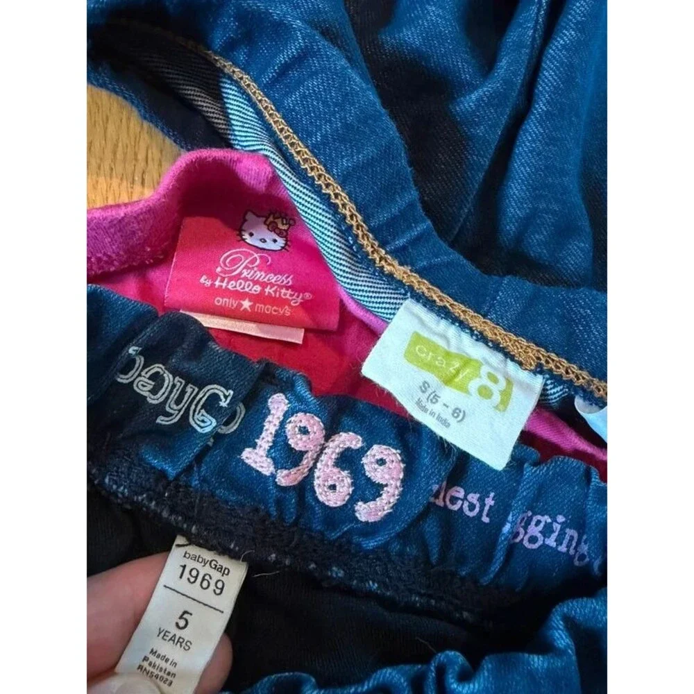14 Pieces Justice Gap Old Navy Kids Jeans Leggings Tanks Shirts Sz 5 Girls